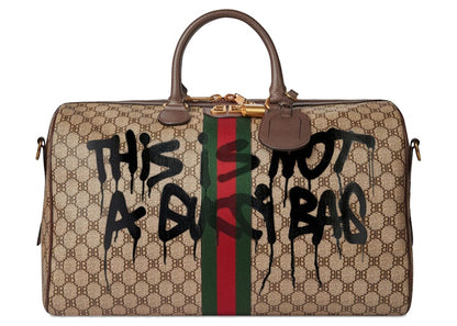Gucci x Balenciaga The Hacker Project Graffiti Medium Duffle Bag Beige