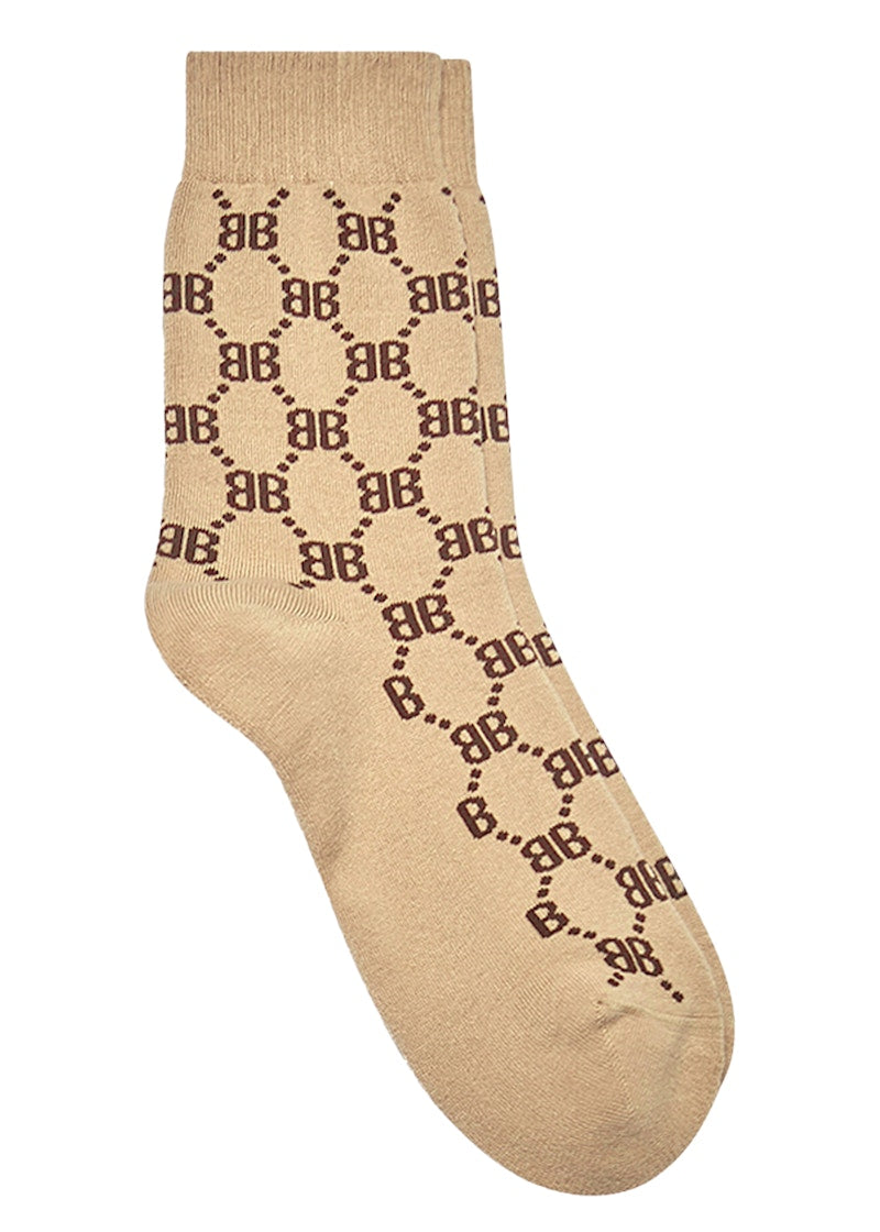 Gucci x Balenciaga The Hacker Project Hacker BB Tennis Socks Beige