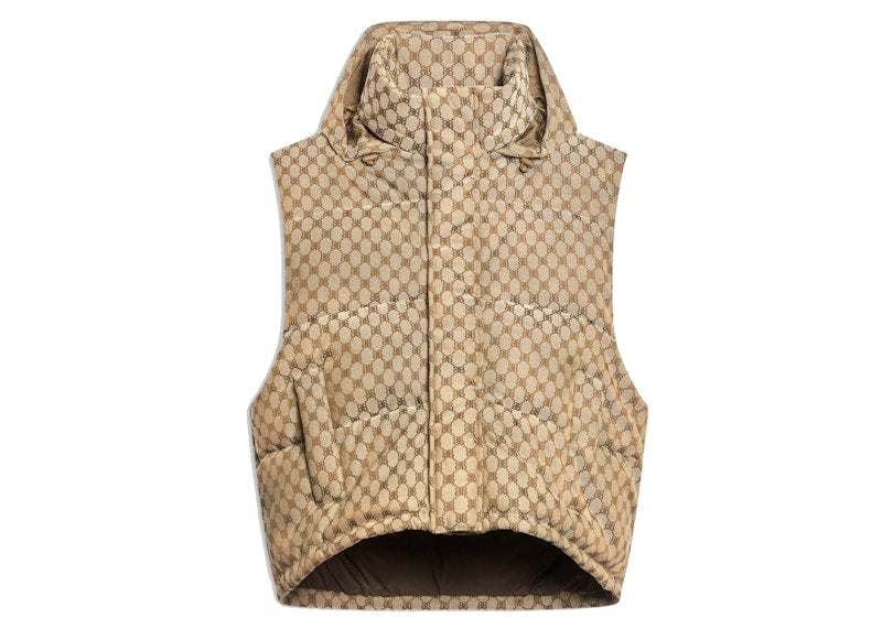 Gucci x Balenciaga Womens The Hacker Project Hacker Cocoon Puffer Gilet Vest Beige/Ebony