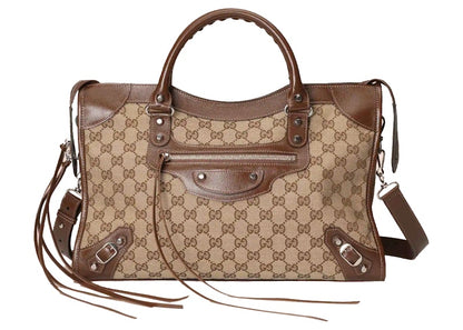 Gucci x Balenciaga The Hacker Project Medium Neo Classic Bag Variation 1 Beige/Ebony