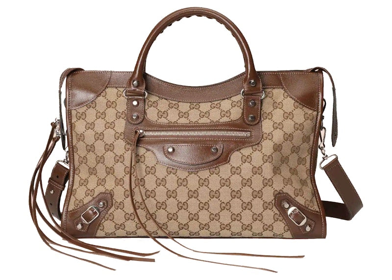 Gucci x Balenciaga The Hacker Project Medium Neo Classic Bag Variation 1 Beige/Ebony