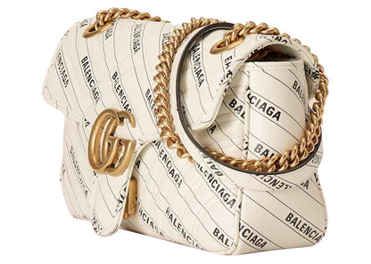 Gucci x Balenciaga The Hacker Project Small GG Marmont Bag White