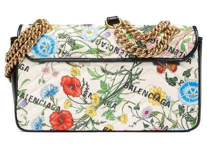 Gucci x Balenciaga The Hacker Project Small GG Marmont Bag White Flora