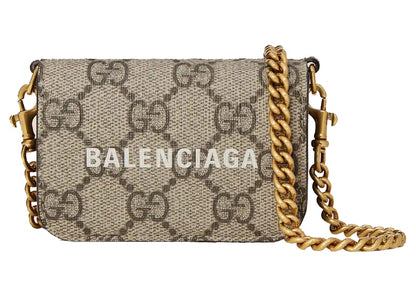 Gucci x Balenciaga The Hacker Project Wallet with Chain Beige/Ebony