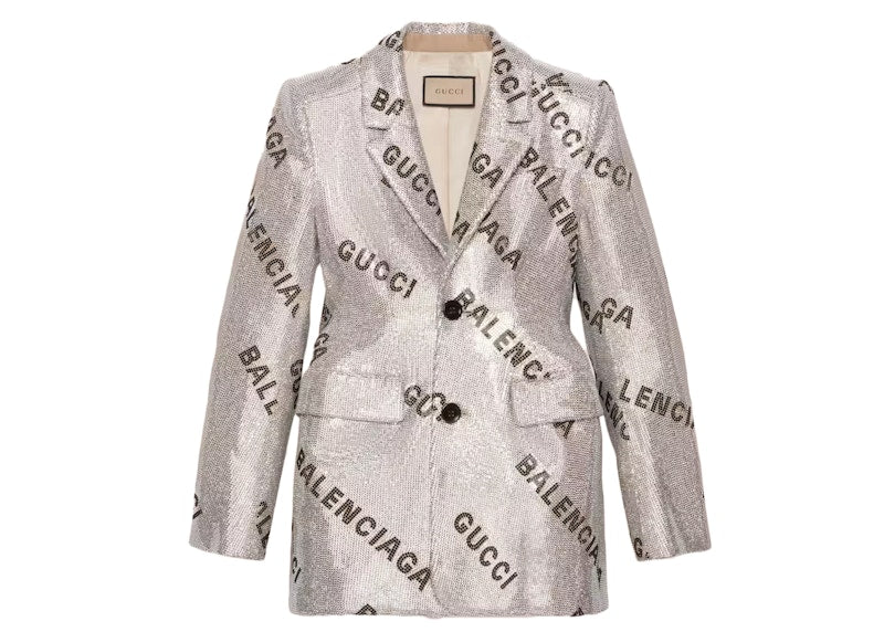 Gucci x Balenciaga The Hacker Project Crystal Hourglass Jacket Silver