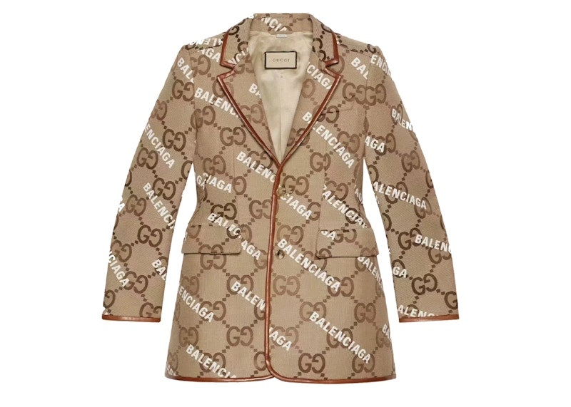 Gucci x Balenciaga The Hacker Project Jumbo GG Men Jacket Beige/Ebony