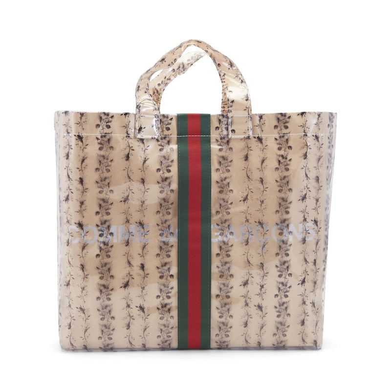 Gucci x Comme des Garcons Paper Tote Bag Floral Vinyl Clear