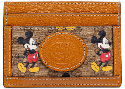 Gucci x Disney Card Case Mini GG Supreme Mickey Mouse Beige