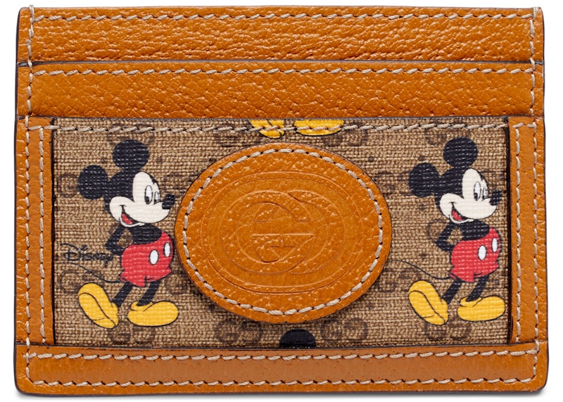 Gucci x Disney Card Case Mini GG Supreme Mickey Mouse Beige