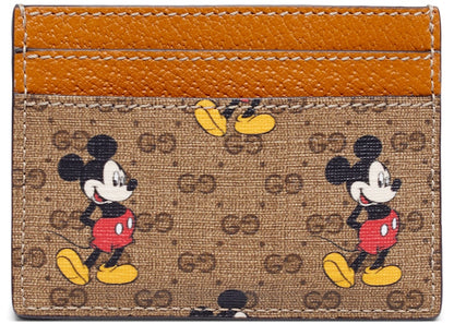 Gucci x Disney Card Case Mini GG Supreme Mickey Mouse Beige