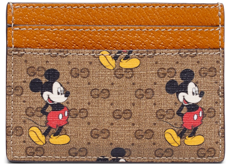 Gucci x Disney Card Case Mini GG Supreme Mickey Mouse Beige