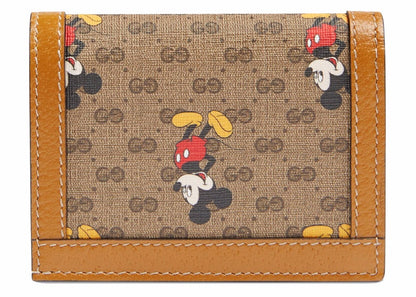 Gucci x Disney Card Case Wallet Mini GG Supreme Mickey Mouse Beige