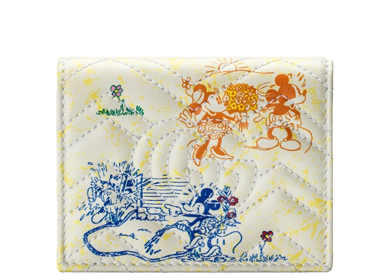 Gucci x Disney GG Marmont Card Case Wallet Matelasse Ivory