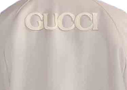 Gucci x MLB 2022 Leather Jacket with Angels Patch Grey