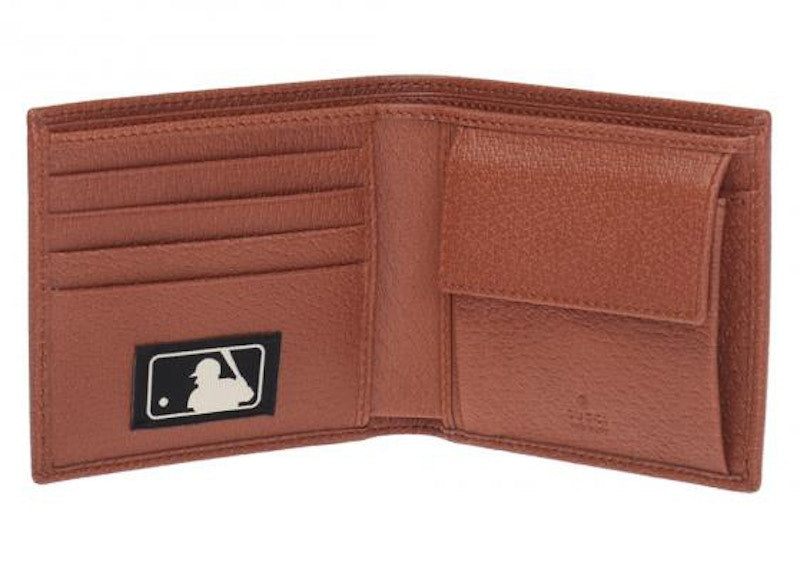 Gucci x MLB New York Yankees Patch GG Wallet Beige/Brick Red