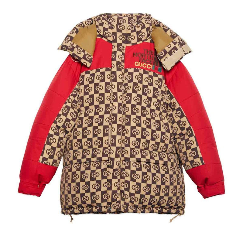 Gucci x The North Face Down Coat Beige/Ebony Checkered