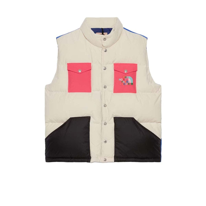 Gucci x The North Face Down Vest White/Dark Pink/Black/Blue