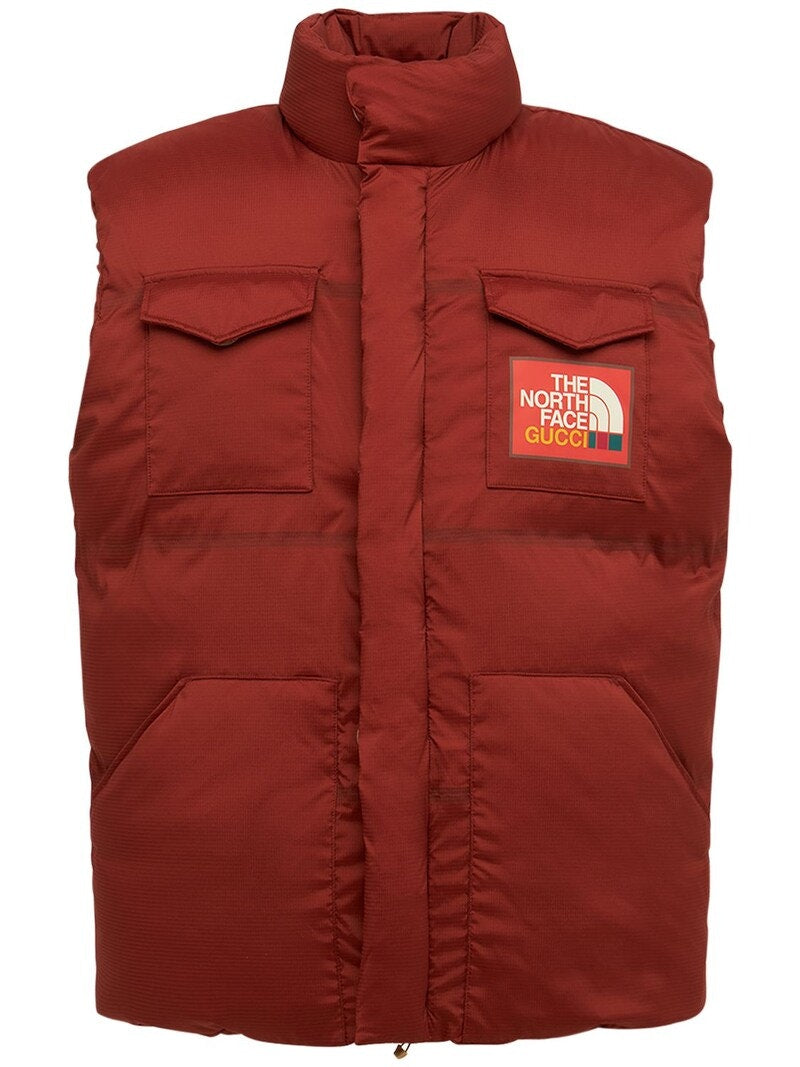 Gucci x The North Face Nylon Down Vest Brandy Brown