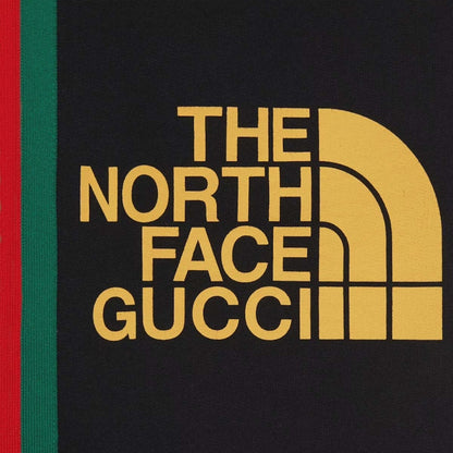 Gucci x The North Face Web Print Cotton Jogging Pants Black Stonewash