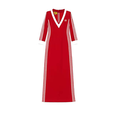 Gucci x adidas Cotton Jersey Dress Bright Red