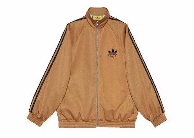 Gucci x adidas Cotton Jersey Zip Jacket Beige/Black