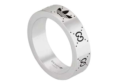 Gucci x adidas Engraved Interlocking G Ring Silver