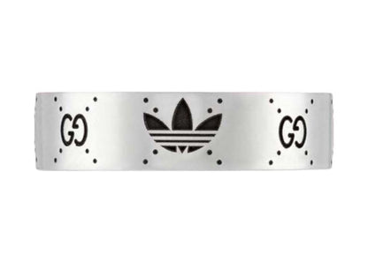 Gucci x adidas Engraved Interlocking G Ring Silver