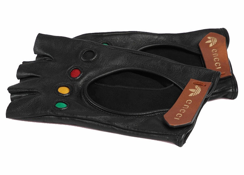 Gucci x adidas Fingerless Leather Gloves Black