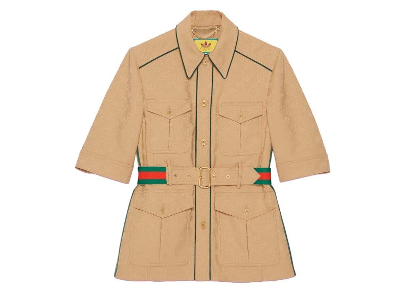 Gucci x adidas GG Trefoil Jacquard Jacket Beige