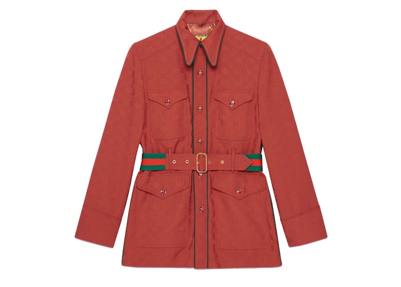 Gucci x adidas GG Trefoil Jacquard Jacket Brick Red