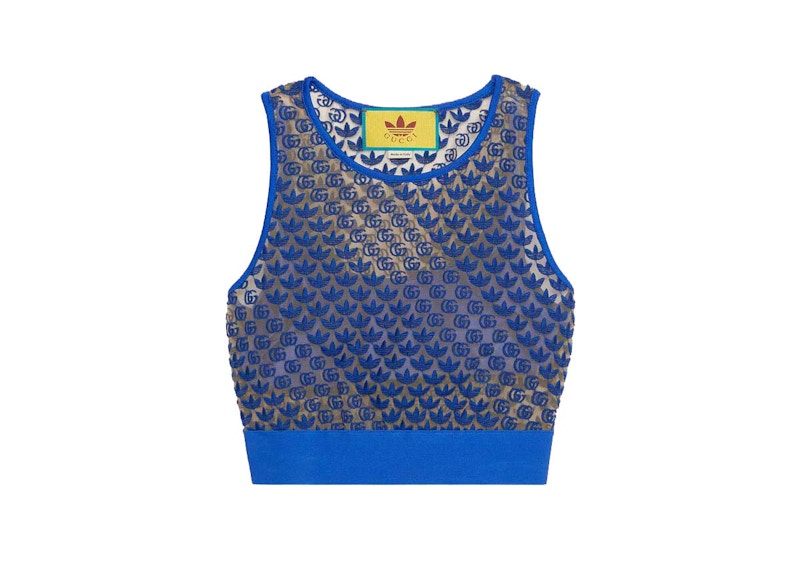 Gucci x adidas GG Tulle Top Blue