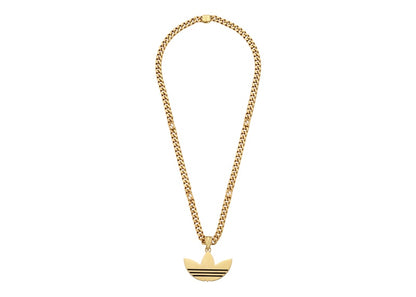 Gucci x adidas Gourmette Trefoil Pendant Necklace Yellow Gold-tone