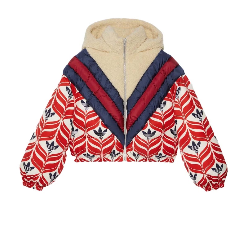 Gucci x adidas Hooded Puffer Jacket Black/White/Red