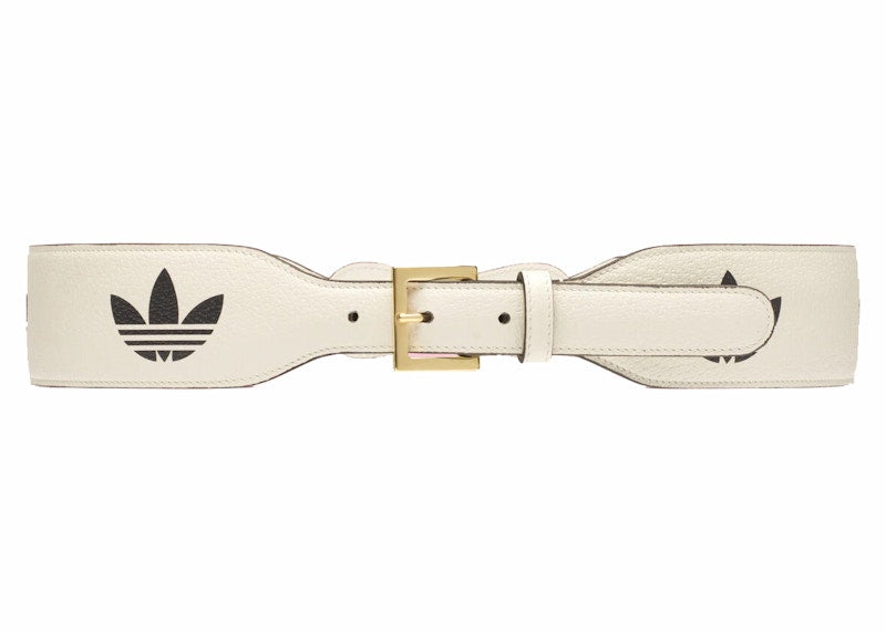 Gucci x adidas Leather Horsebit Belt White