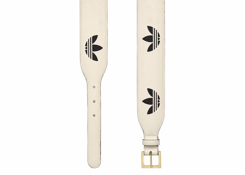 Gucci x adidas Leather Horsebit Belt White
