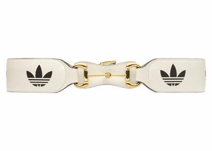 Gucci x adidas Leather Horsebit Belt White