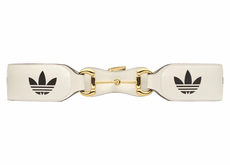 Gucci x adidas Leather Horsebit Belt White