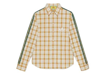 Gucci x adidas Long Sleeves Plain Cotton Logo Shirt White/Yellow/Green