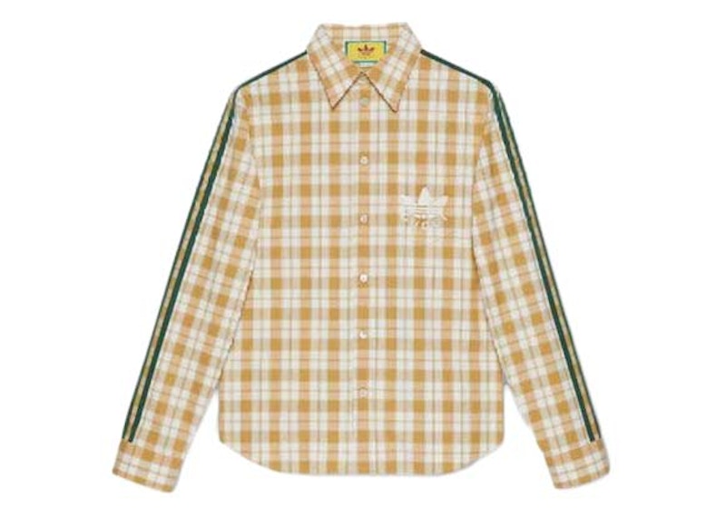 Gucci x adidas Long Sleeves Plain Cotton Logo Shirt White/Yellow/Green