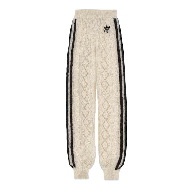 Gucci x adidas Mohair Knit Jogging Pant Ivory