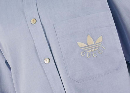 Gucci x adidas Oxford Cotton Shirt (FW22) Light Blue