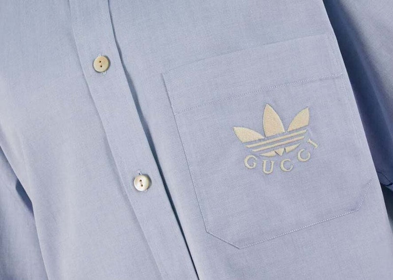 Gucci x adidas Oxford Cotton Shirt (FW22) Light Blue