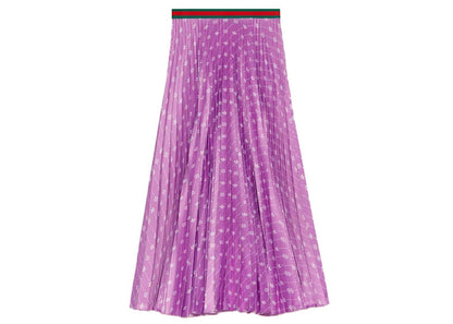 Gucci x adidas Satin Pleated Skirt Purple