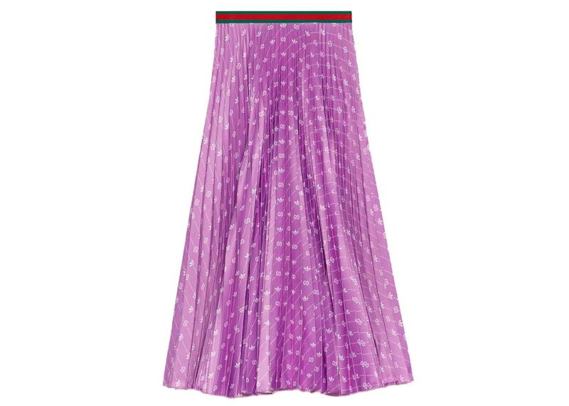 Gucci x adidas Satin Pleated Skirt Purple