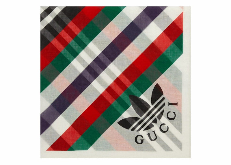 Gucci x adidas Stripe Print Cotton Scarf Ivory/Red