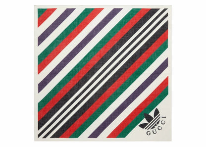 Gucci x adidas Stripe Print Cotton Scarf Ivory/Red