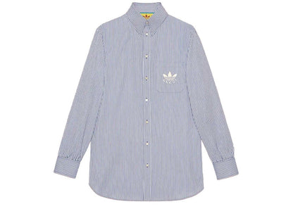 Gucci x adidas Striped Cotton Shirt Blue/White