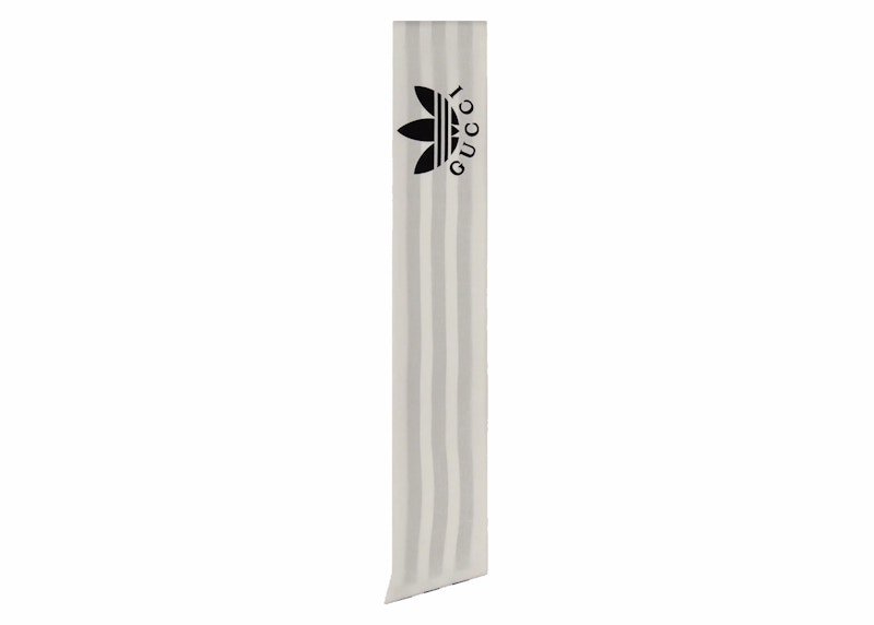 Gucci x adidas Striped Silk Neck Bow Ivory/Black