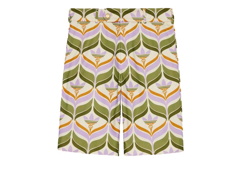 Gucci x adidas Trefoil Print Shorts Green/Ivory