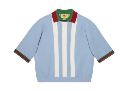 Gucci x adidas Viscose Polo Light Blue